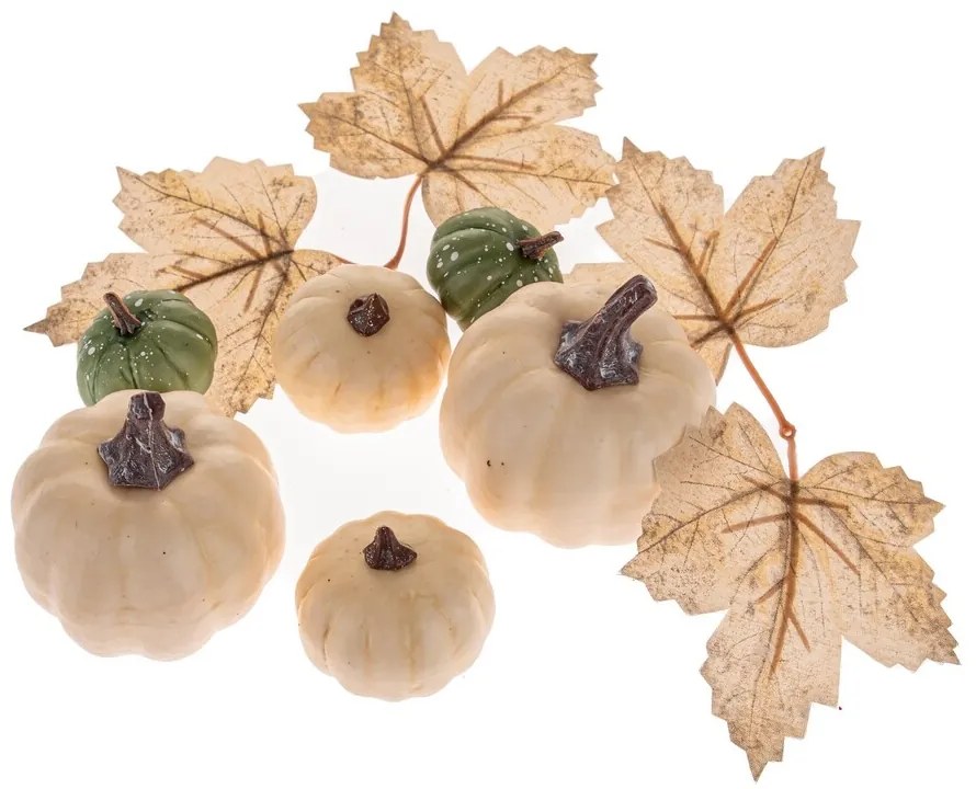 Set de decorațiuni de toamnă, dovleci și frunze,10 bucăți