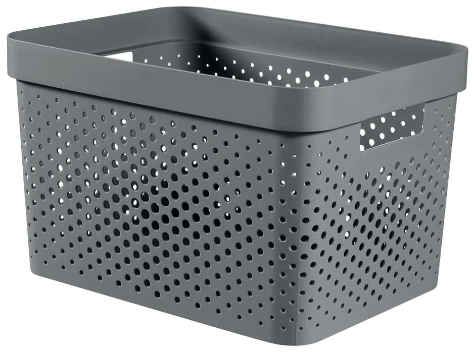 Coș de depozitare CURVER Infinity Dots, 17 l, gri