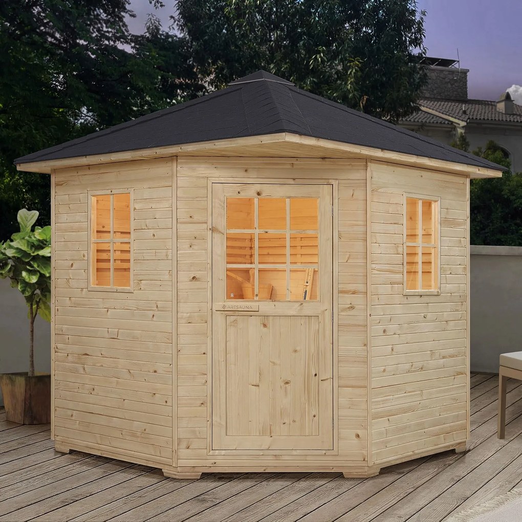 Vonkajšia sauna Eldur s 8 kW ohrievačom & príslušenstvom