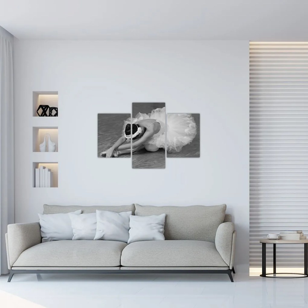 Tablou - Balerină, alb-negru (90x60 cm)