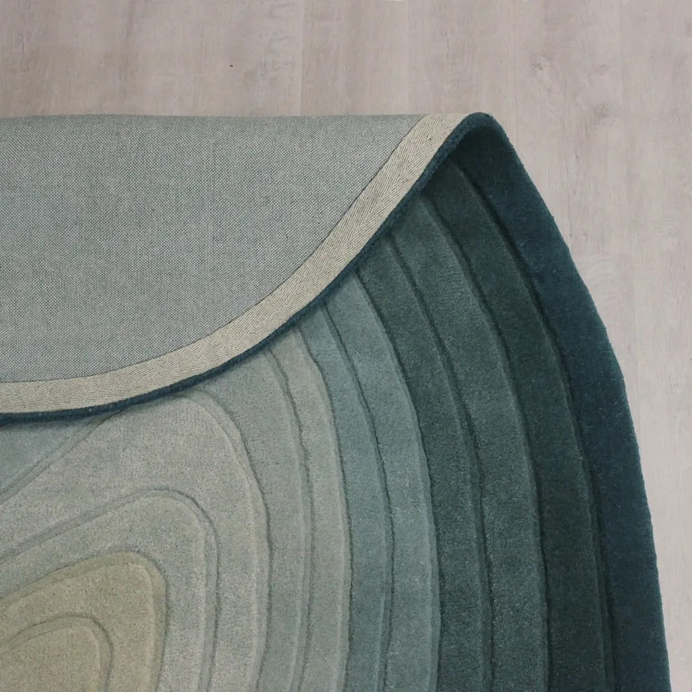 Covor albastru din lână 160x230 cm Puddle Ombre Wool – Flair Rugs