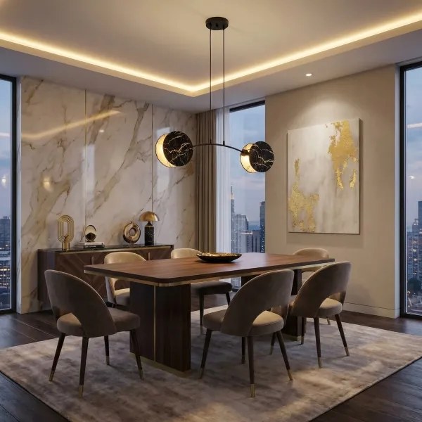 Lustră pe cablu MOTIF 2xE27/15W/230V negru/auriu