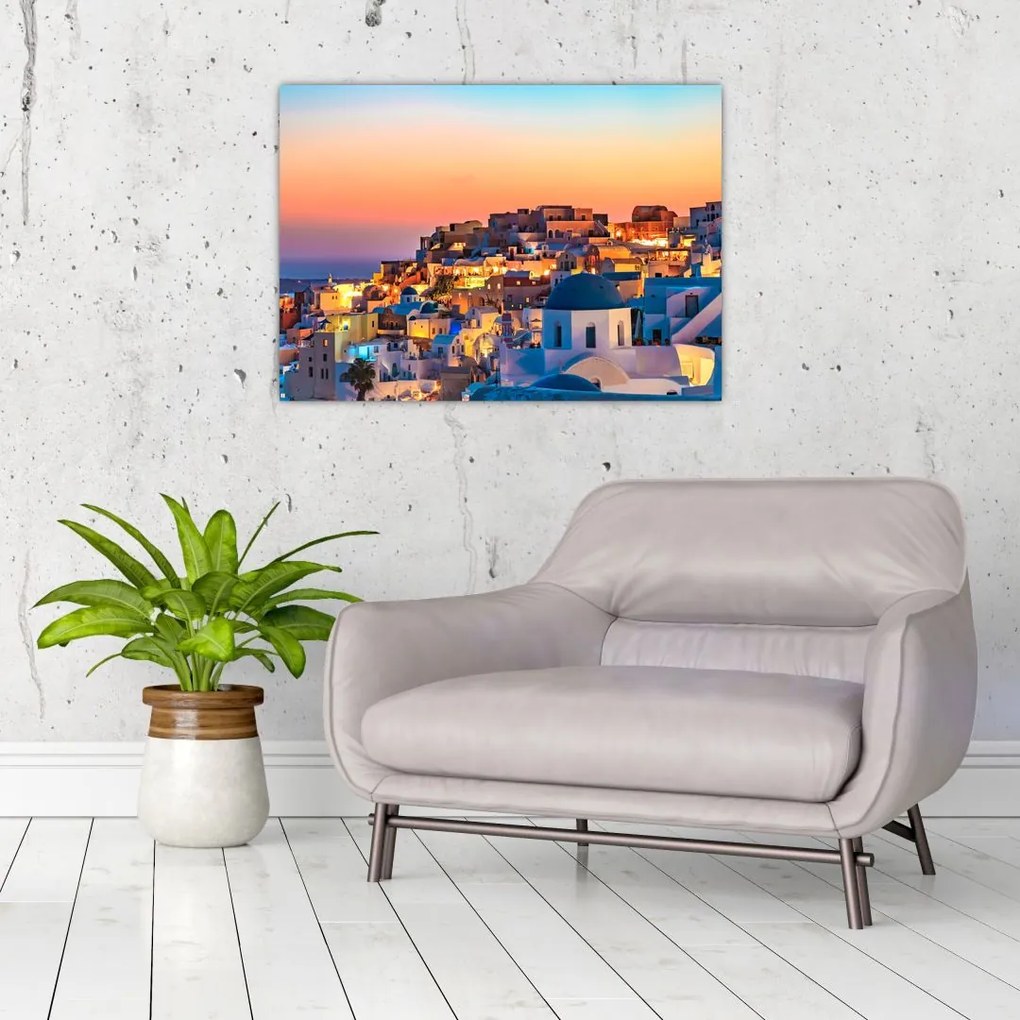 Tablou - Santorini în amurg (70x50 cm)