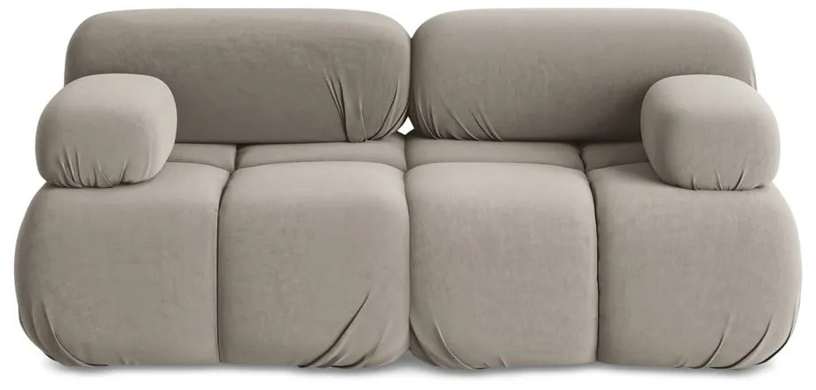 Canapea modulară bej cu tapițerie din catifea 190 cm Lokua – Makamii