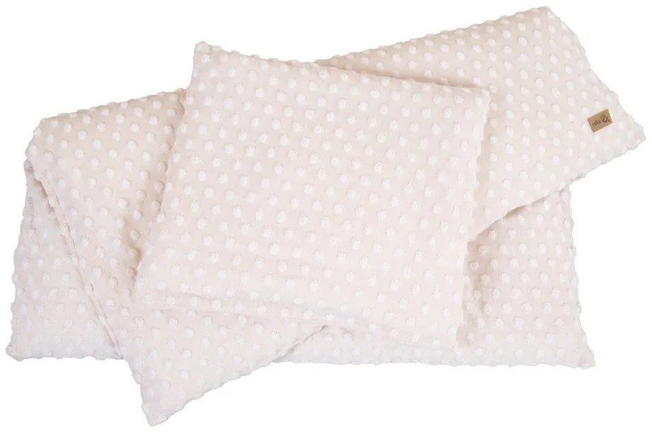 Lenjerie de pat pentru copii bej din amestec de bumbac pentru pătuț 80x80 cm Frosty Almond – Roba