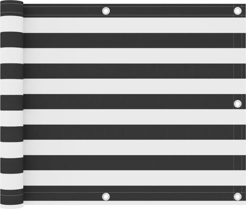 vidaXL Paravan de balcon, antracit și alb, 75x300 cm, țesătură oxford