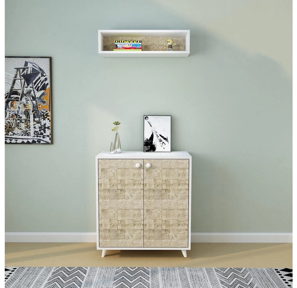 Mobilier Hol Tamudi (stejar + alb) . 1093917