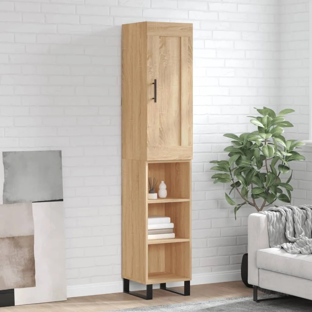 3200348 vidaXL Dulap înalt, stejar sonoma, 34,5x34x180 cm, lemn prelucrat