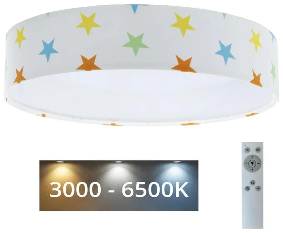 Plafonieră LED dimabilă GALAXY KIDS LED/24W/230V 3000-6500K colorat stele + telecomandă