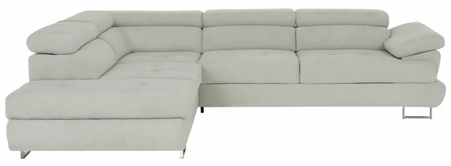 Colţar, material textil gri deschis, model stânga, BUTON P