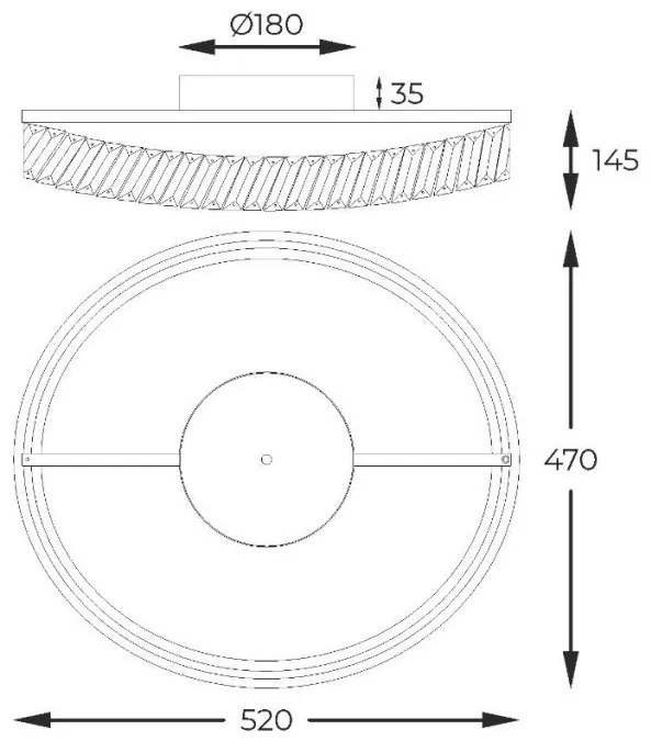 Lustra LED aplicata design modern Gano