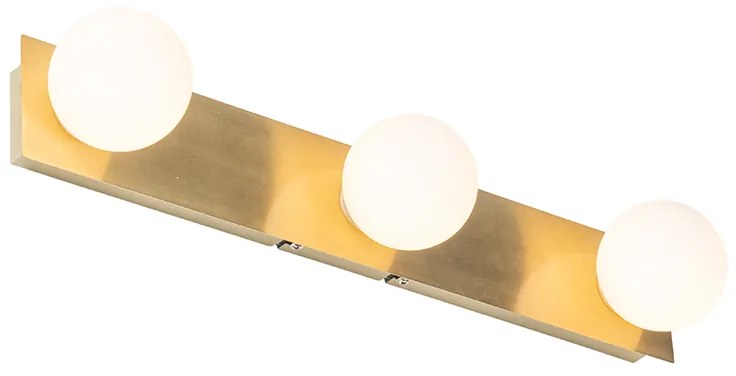 Aplică modernă aurie 48 cm IP44 cu 3 lumini - Cederic