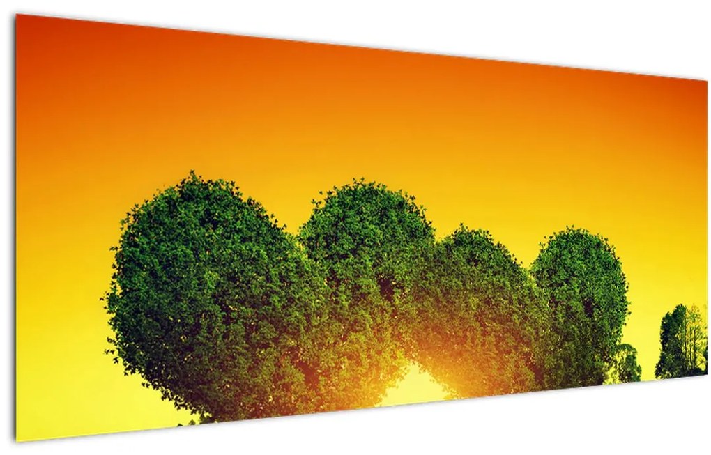 Tablou - Inima în coroanele copacilor (120x50 cm)