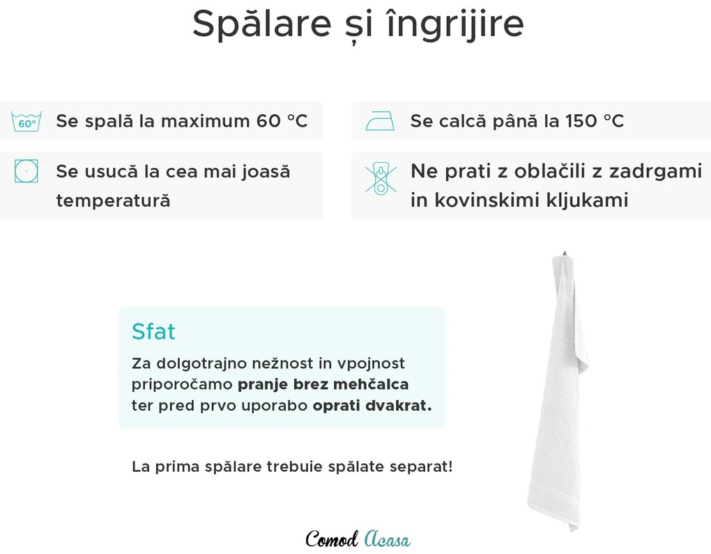 Prosop CLARYSSE ELEGANCE 60x110 cm gri, 100% bumbac