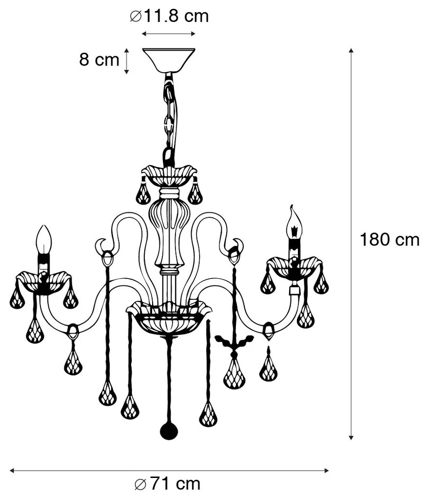 Candelabru clasic din oțel cu 8 lumini - Armas