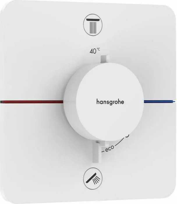 Baterie dus termostatata incastrata alb mat Hansgrohe ShowerSelect Comfort Q 2 functii