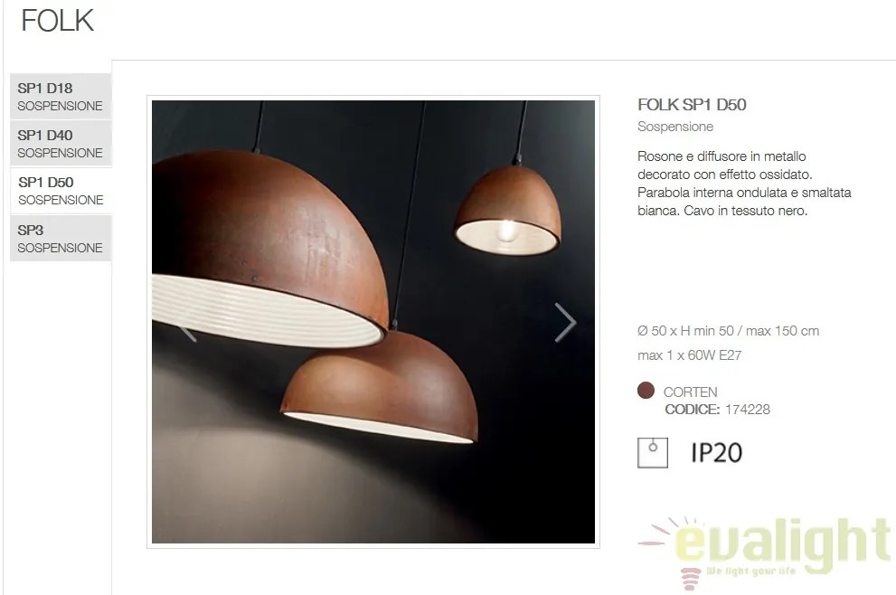 Lustra design deosebit cu efect de metal oxidat FOLK SP1 D50 174228
