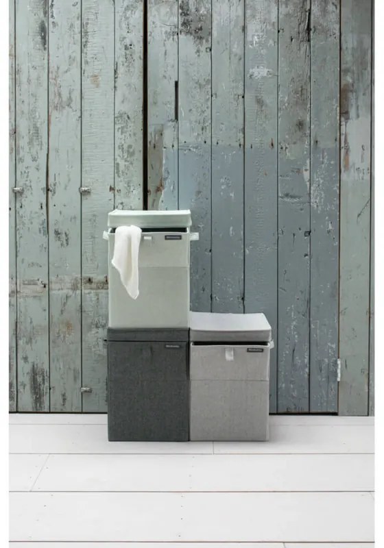 Cutie de rufe stivuibilа Brabantia 1000828, 35 L, Deschidere frontala, Capac lat, Pliabil, Negru