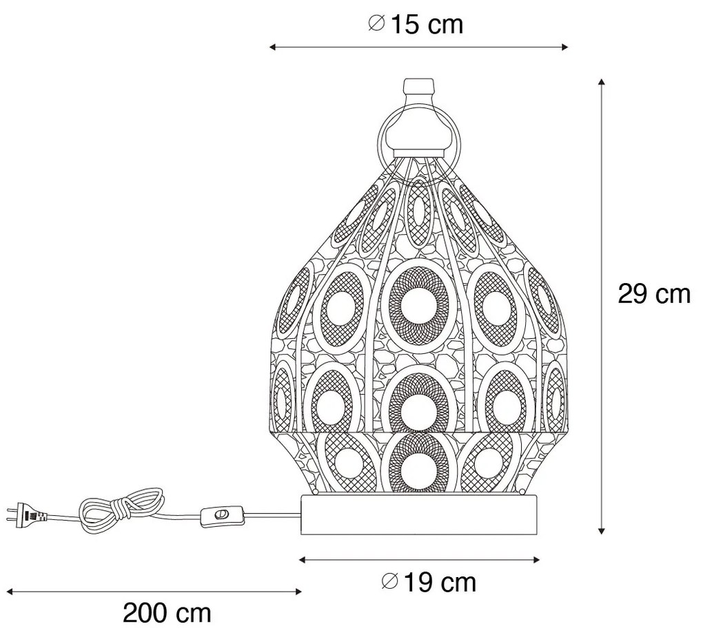 Lampă de masă orientală aurie 19 cm - Mowgli