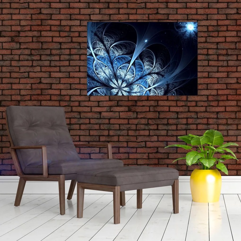 Tablou - Floare albastru închis (90x60 cm)