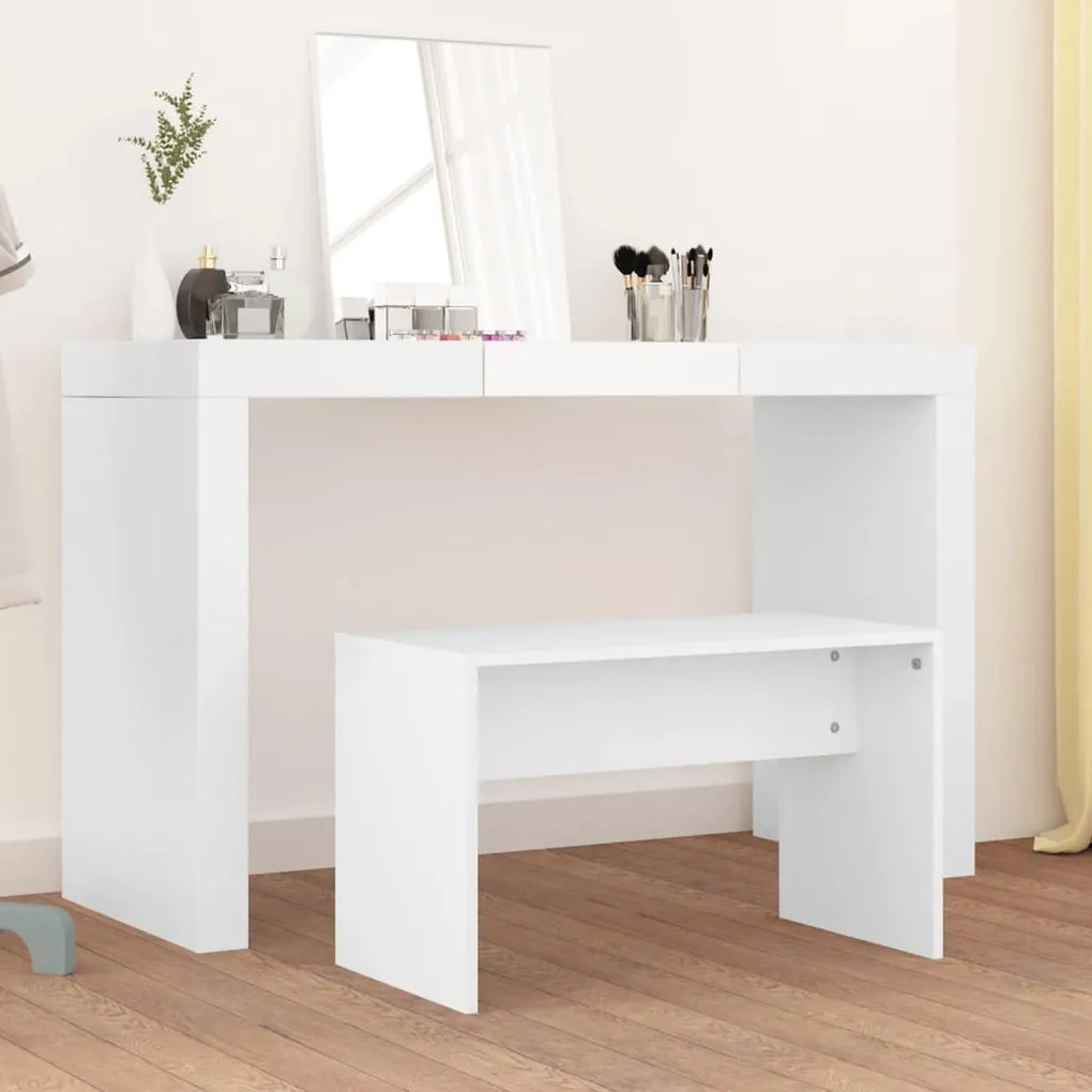 802813 vidaXL Taburet de toaletă, alb, 70x35x45 cm, lemn prelucrat