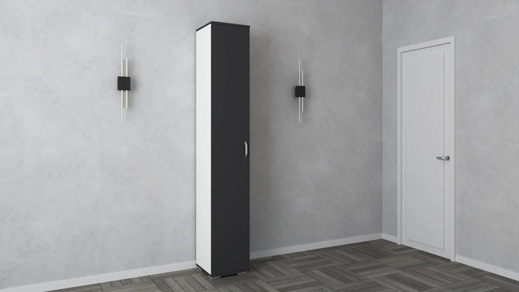 Dulap Como, 1 Usa, Antracit/Alb, L 33 x l 35 x H 200 cm