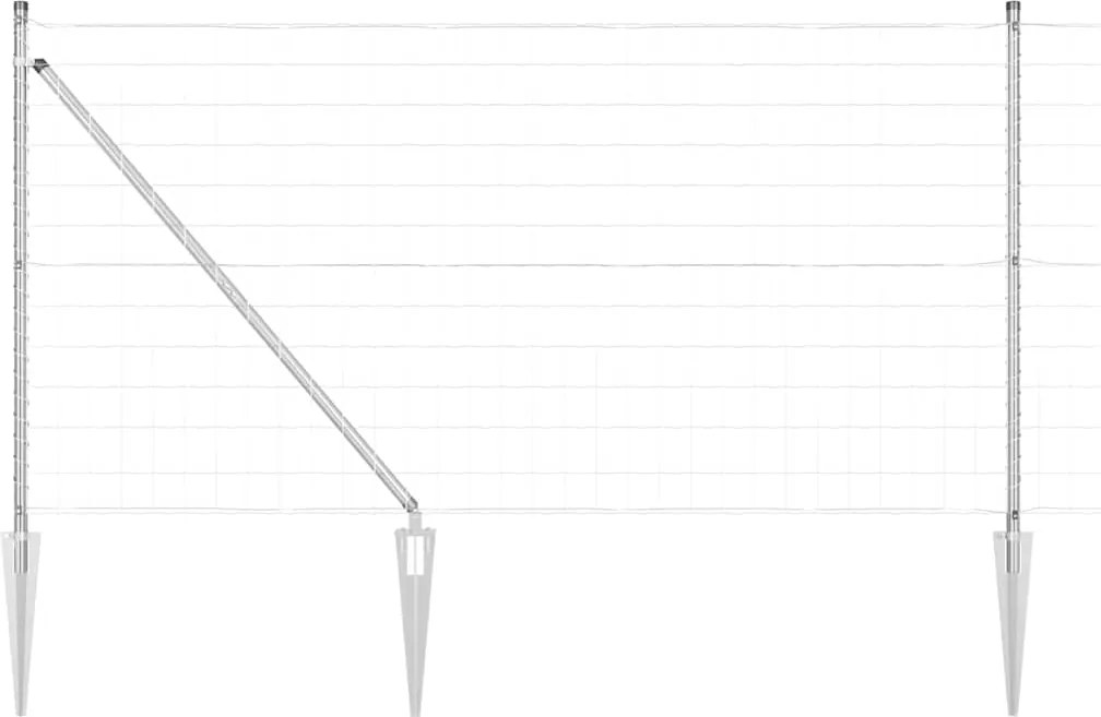 vidaXL Gard cu Stâlp Argintiu 1 x 10 m Oțel