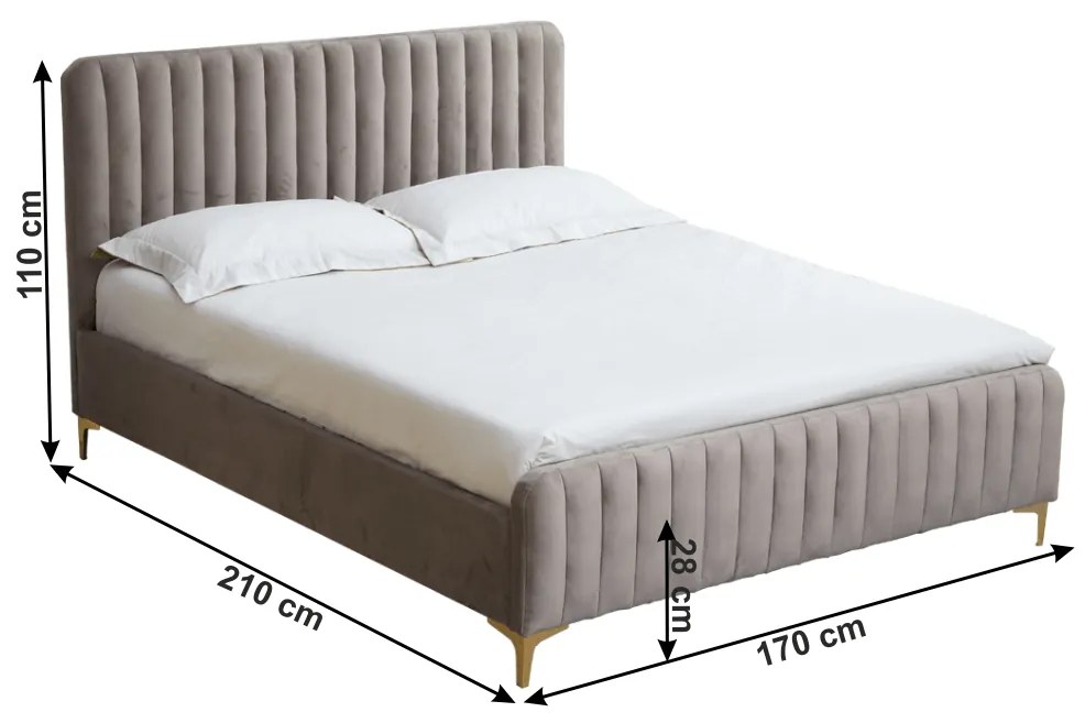 Pat matrimonial 160 cm Karilla (gri maro ) (cu somieră). 1017202