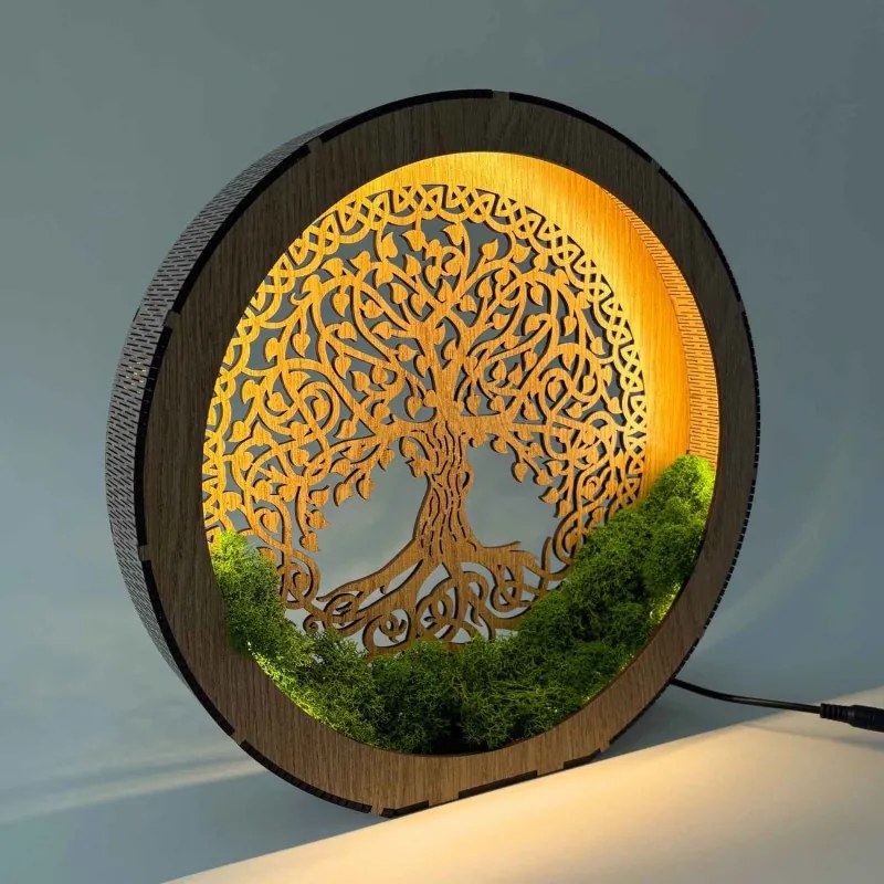 SENTOP | Lampă de masă Arborele Vieții cu mușchi | ZIVENA