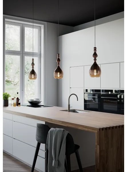 Redo 01-2938 - Lustră pe cablu AMBIX 1xE27/42W/230V, Ø 18 cm, gri