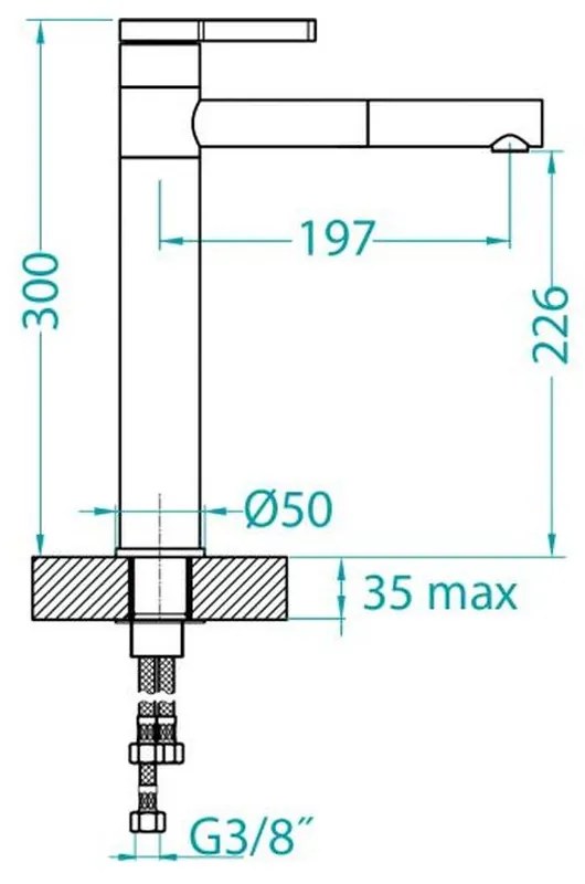 Baterie chiuveta, steel Gri mat/Crom lucios