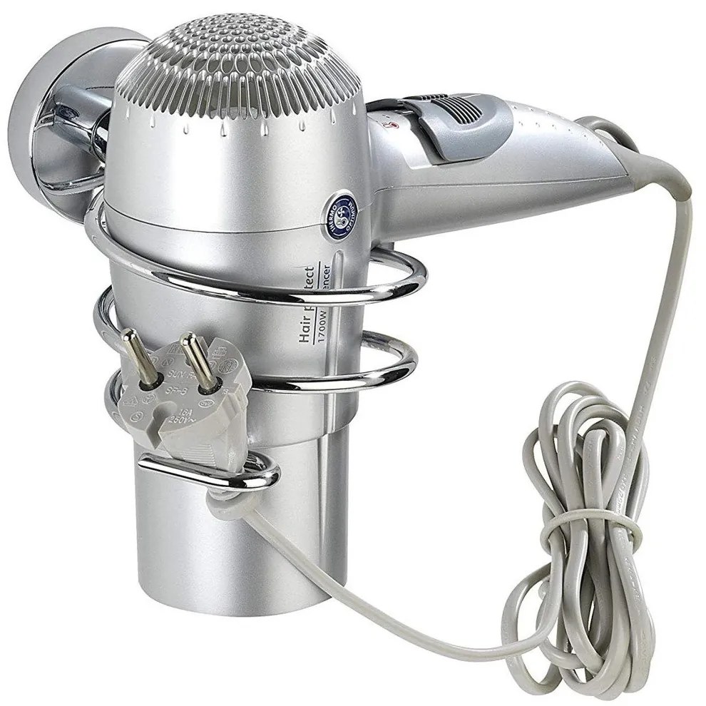 Suport de perete pentru uscător de păr, un produs din seria elegantă de accesorii pentru baie Capri