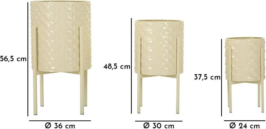 Ghivece decorative 3 buc. din metal ø 36 cm Betsy – Mauro Ferretti