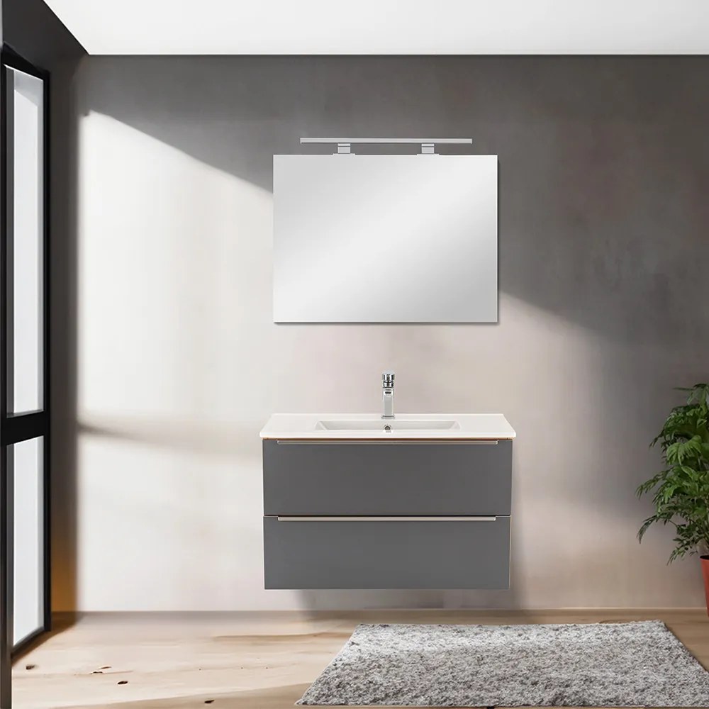 Mobilier complet de baie Vario Trim 80 stejar-antracit