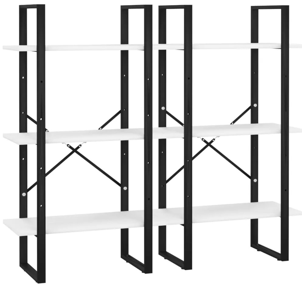 Rafturi de depozitare, 2 buc., alb, 60x30x210 cm, PAL Alb, 2, Lemn compozit