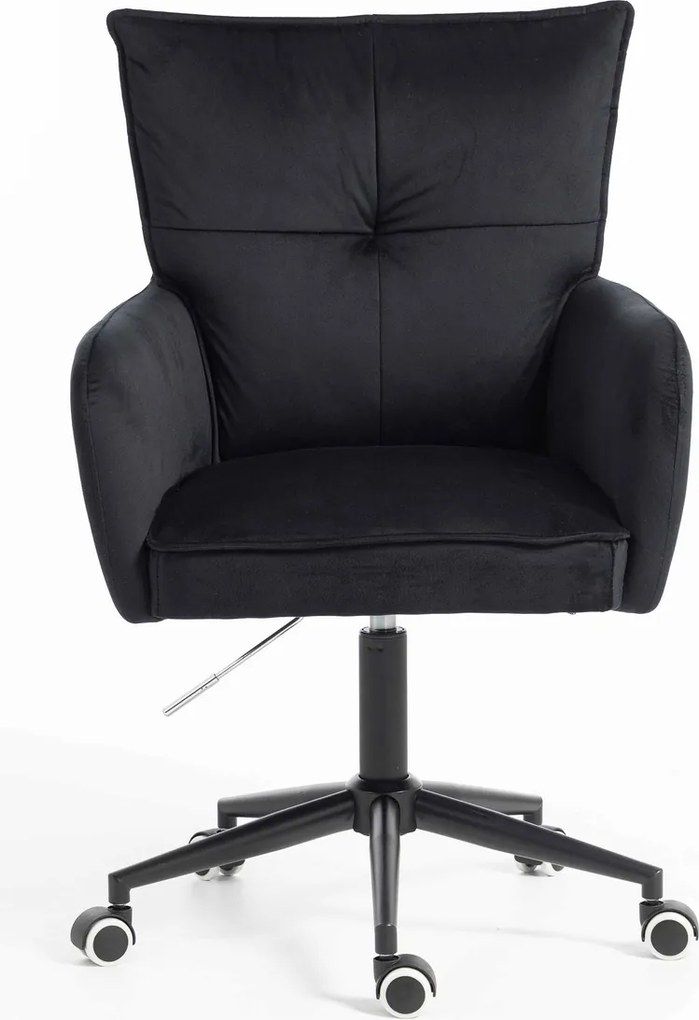 HR250K Scaun Catifea Neagră Bază Neagră