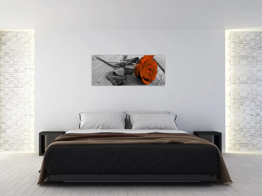 Tablou - Trandafir portocaliu (120x50 cm)