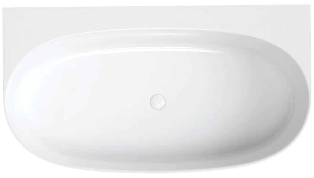 Omnires Valencia M+ cada de perete 158x86 cm ovala alb VALENCIAWPBP
