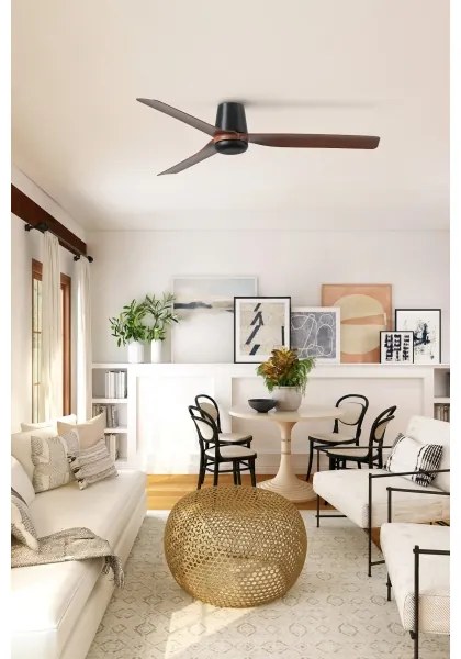 Ventilator de tavan FARO 33831WT PUNT TUB M maro/negru d. 132 cm WT + telecomandă