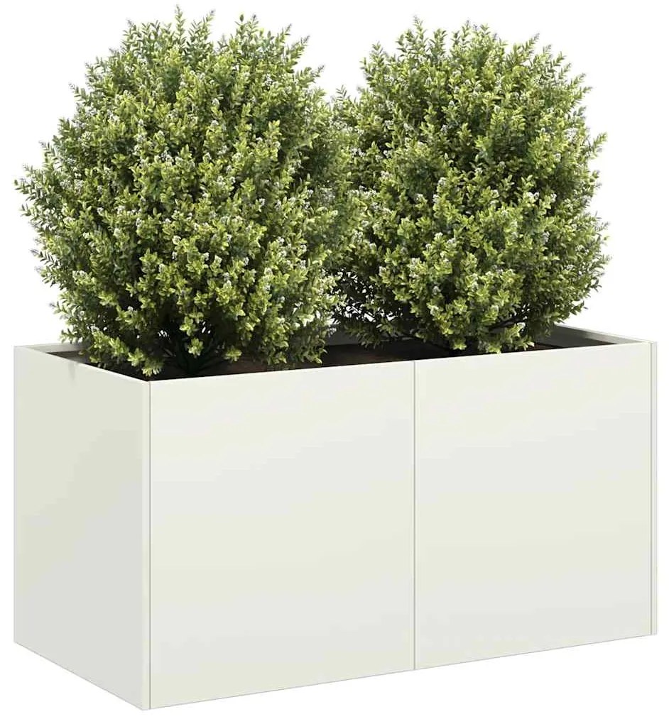 vidaXL Jardinieră alb 80x40x40 cm Oțel laminat la rece