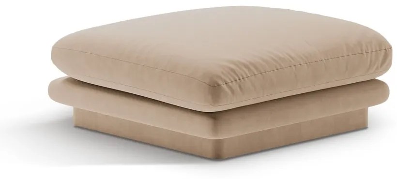 Taburet bej cu tapițerie din catifea Torino – Micadoni