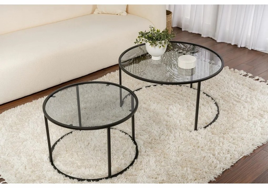 Set de măsuțe de cafea Tokyo Black, 2 buc.