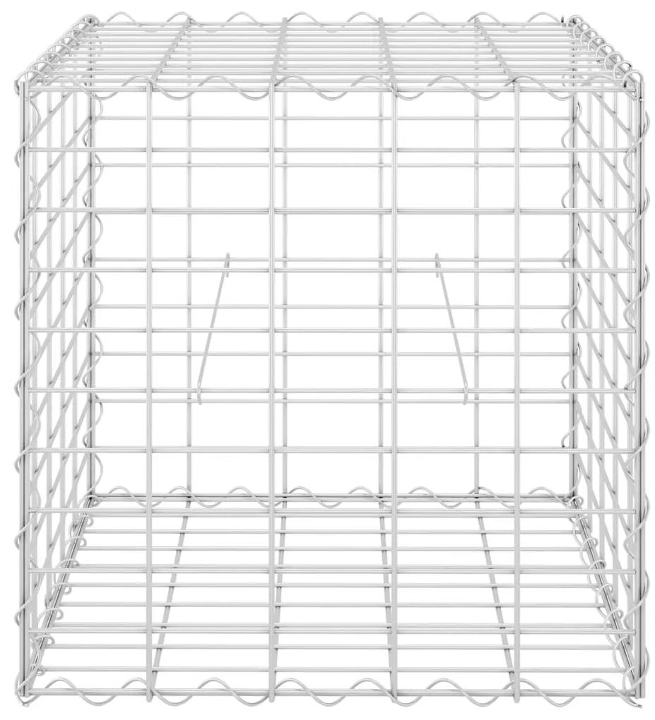 Strat inaltat cub gabion, 50 x 50 x 50 cm, sarma de otel 1, 50 x 50 x 50 cm