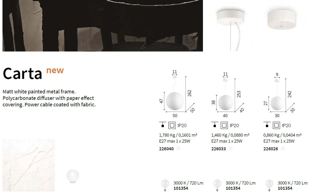 Lustra, Pendul design modern CARTA SP1 D40 226033 IDL