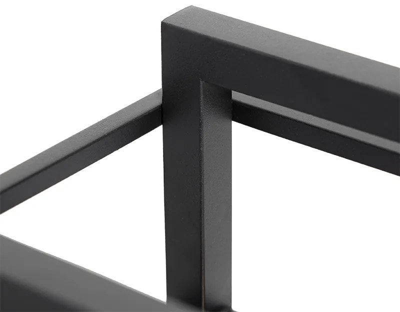 Lampă de masă industrială neagră cu lemn - Cage Rack