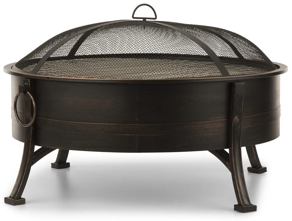 Blumfeldt CATANIA 2-în-1, vas pentru foc Ø80cm, protecție împotriva flăcărilor, grill Ø70cm, oțel, motiv antic