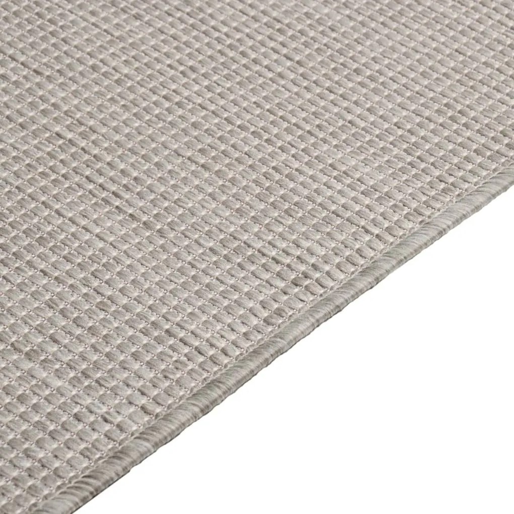 Covor de exterior, gri taupe, 100x200 cm, tesatura plata Gri taupe, 100 x 200 cm