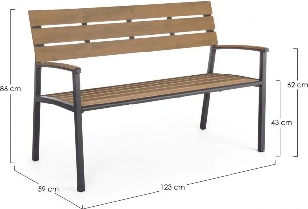 Bancă din aluminiu, antracit, 123x59x86 cm, Isak Yes