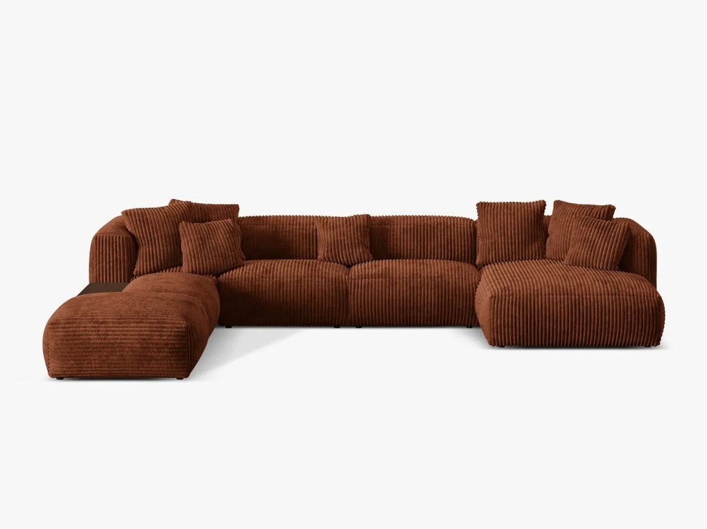 Coltar modular Martina corduroy Tilia L406 cm + masuta de cafea