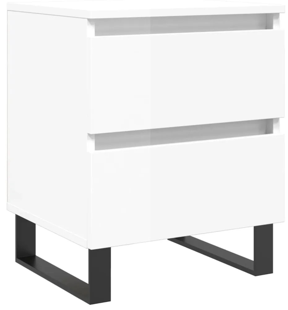 826896 vidaXL Noptieră, alb extralucios, 40x35x50 cm, lemn compozit